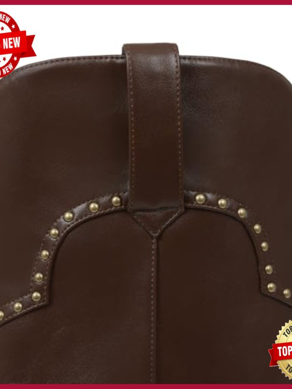 Knee High Fold Over Cowboy Boots Chunky Heel Studded Pull On Snip Toe - Picture 5 of 7